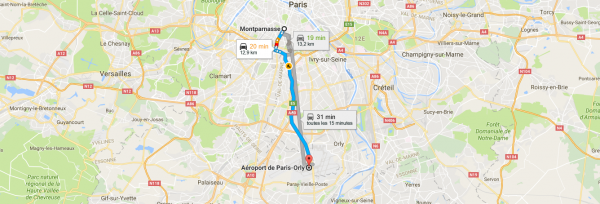 Transport de Montparnasse à Orly